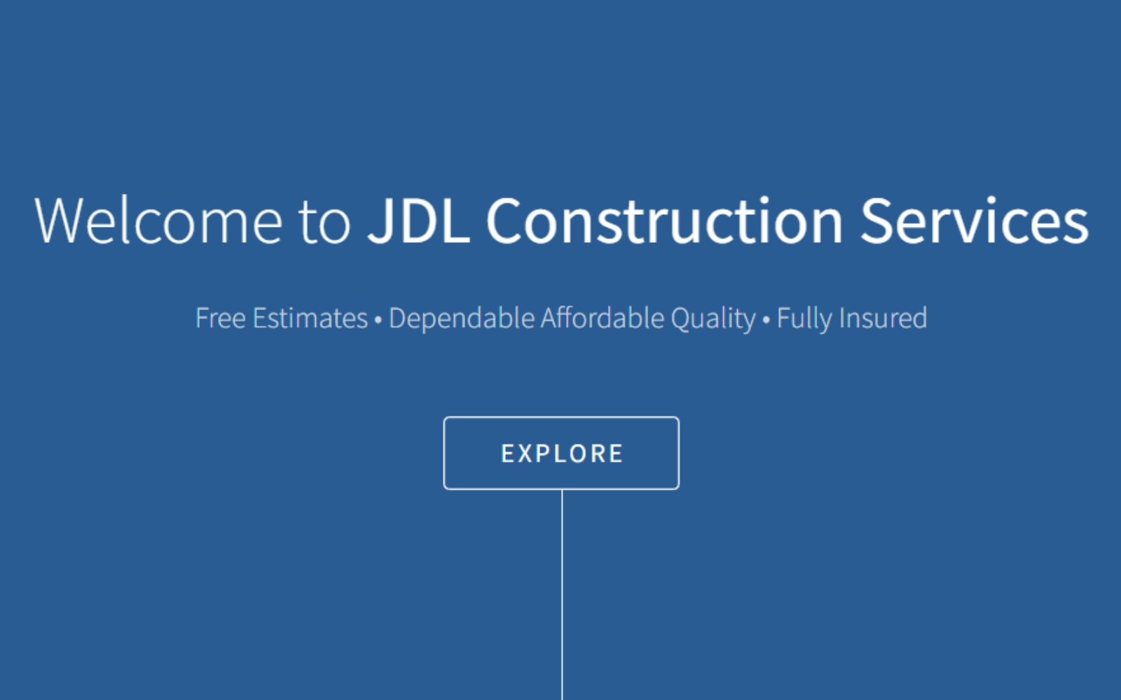 screenshot of the JDL Construction Home page